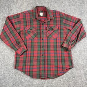 Vintage Codet Flannel Shirt Mens XL Regular Red Green Plaid Made in USA